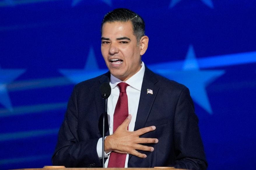 Rep. Robert Garcia, D-Calif., speaks during the Democratic National Convention Aug. 19, 2024, in Chicago. (AP Photo/J. Scott Applewhite, File)