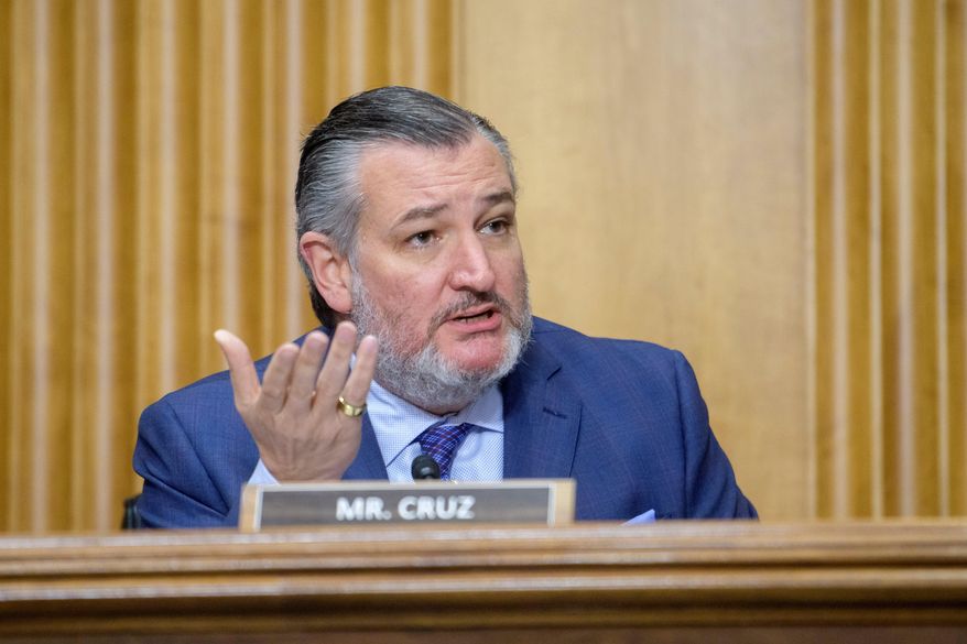 Sen. Ted Cruz, R-Texas, questions Amer Ghalib during a Senate Committee on Foreign Relations hearing on his pending nomination to be U.S. Ambassador to Kuwait, on Capitol Hill, Thursday, Oct. 23, 2025, in Washington. (AP Photo/Rod Lamkey, Jr.)