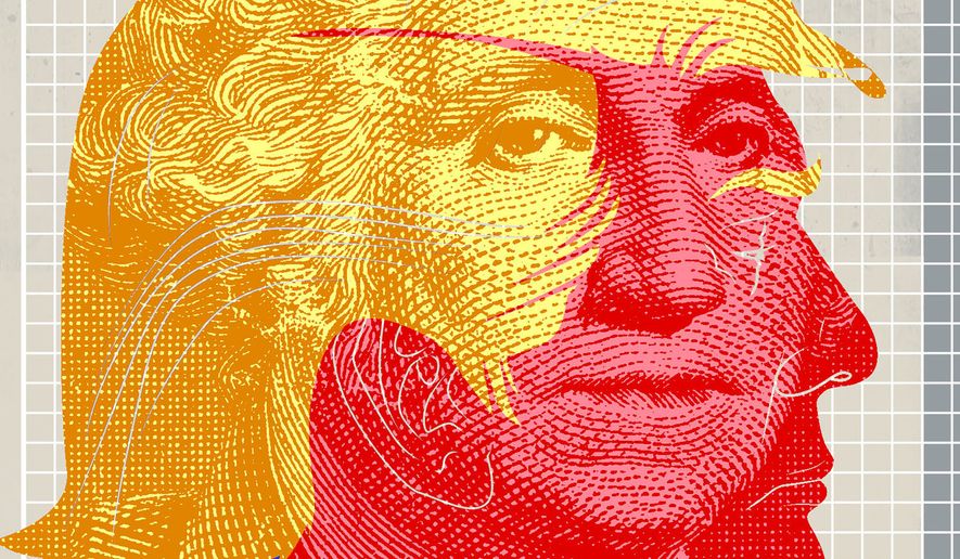 President Donald Trump and the economy illustration by Linas Garsys / The Washington Times