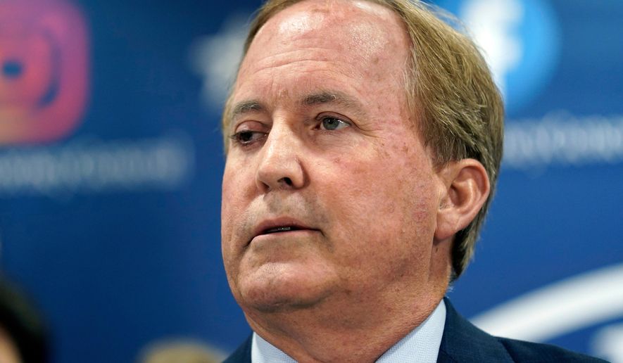 FILE - Texas Attorney General Ken Paxton makes a statement at his office, May 26, 2023, in Austin, Texas. (AP Photo/Eric Gay, File)