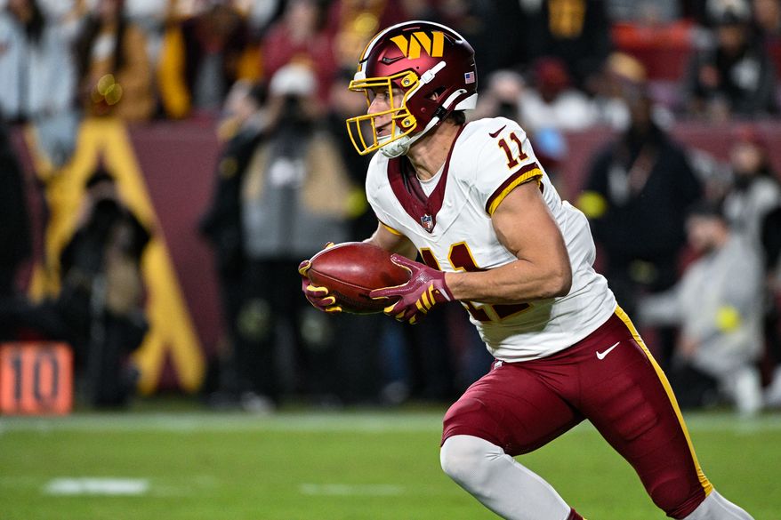 Washington Commanders receiver Luke McCaffrey (11) returns the opening kickoff against the Seattle Seahawks at Northwest Stadium in Landover, Maryland, November 2, 2025. (Photo by Brian Murphy for the Washington Times)