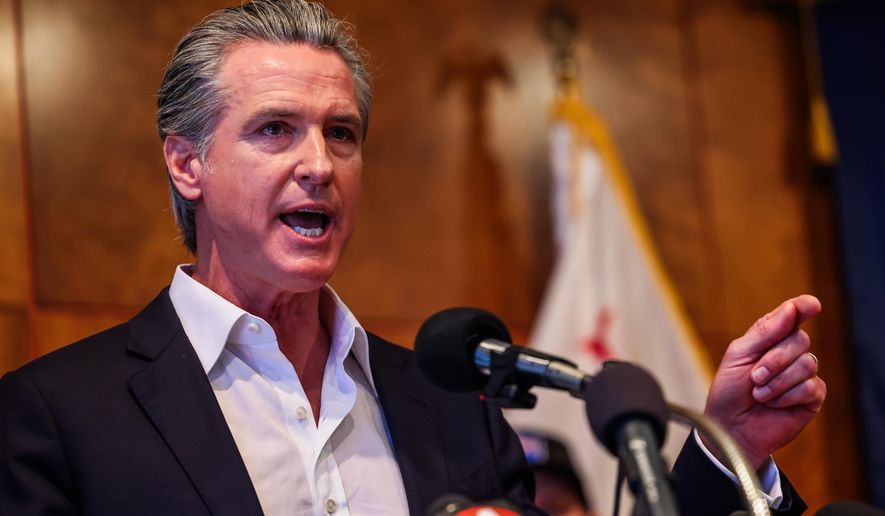 California Gov. Gavin Newsom speaks during a campaign event in support of Proposition 50 in San Francisco, Monday, Nov. 3, 2025. (Gabrielle Lurie/San Francisco Chronicle via AP)