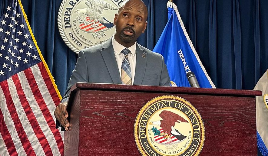 Ted Docks, Special Agent in Charge, Federal Bureau of Investigation, speaks during a news conference to announce the arrest of two men in connection with a weekend explosion at Harvard Medical School on Tuesday, Nov. 4, 2025 in Boston..(AP Photos/Michael Casey)