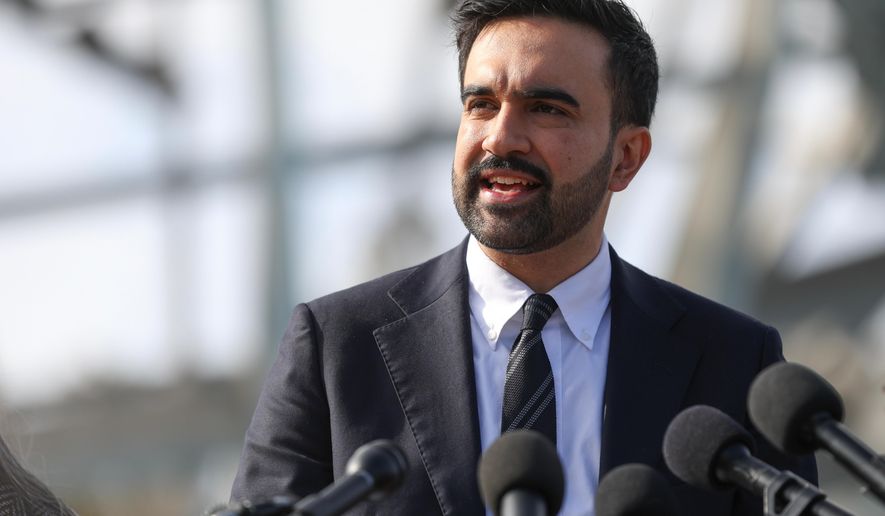 New York City mayor-elect Zohran Mamdani speaks during a news conference in the Queens borough of New York, Wednesday, Nov. 5, 2025. (AP Photo/Heather Khalifa)