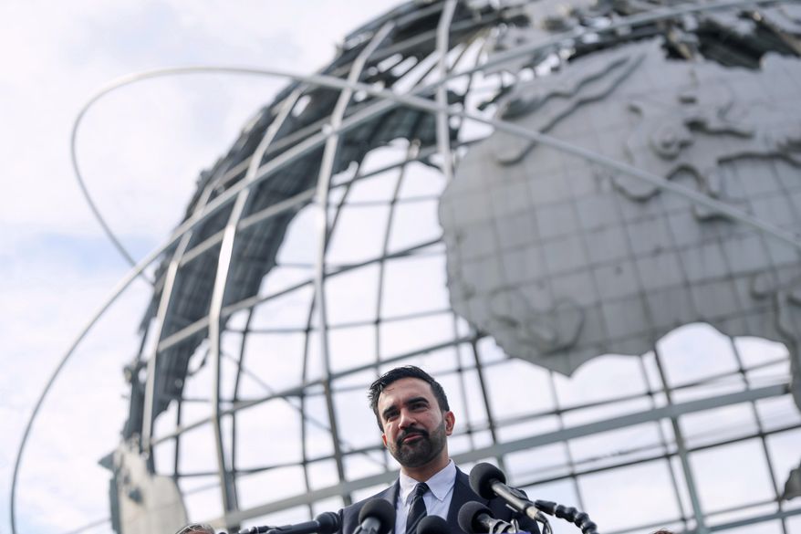 New York City mayor-elect Zohran Mamdani speaks in front of the Unisphere in the Queens borough of New York, Wednesday, Nov. 5, 2025. (AP Photo/Heather Khalifa) **FILE**