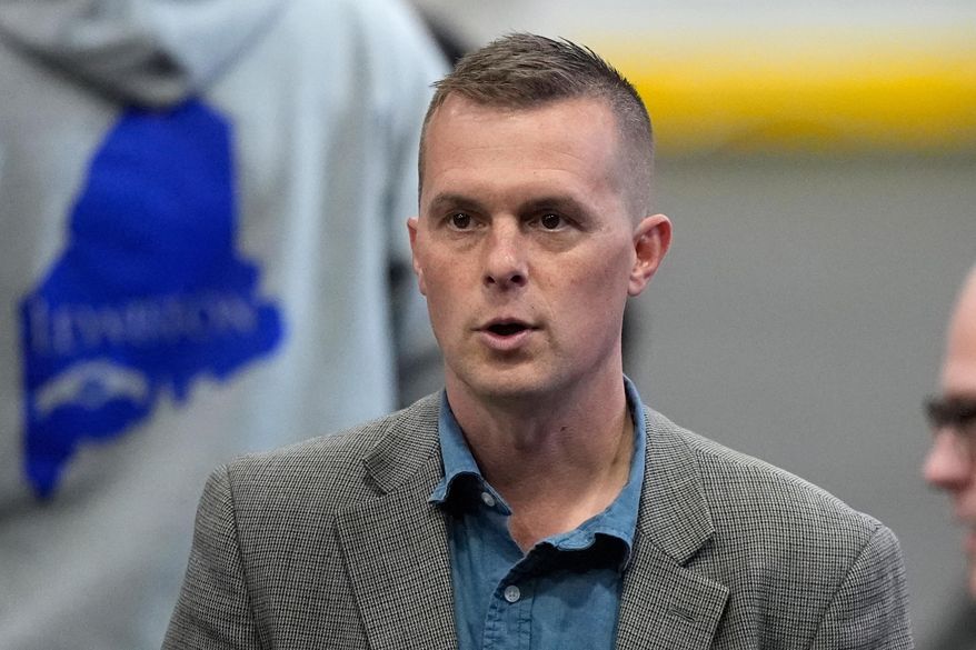 Rep. Jared Golden, D-Maine, attends an event, October. 25, 2024, in Lewiston, Maine. (AP Photo/Robert F. Bukaty) **FILE**