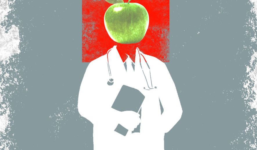 "Red-green alliance" and foreign doctors in the United States of America illustration by Linas Garsys / The Washington Times