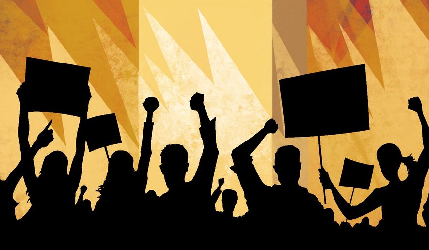 Political violence illustration by Linas Garsys / The Washington Times