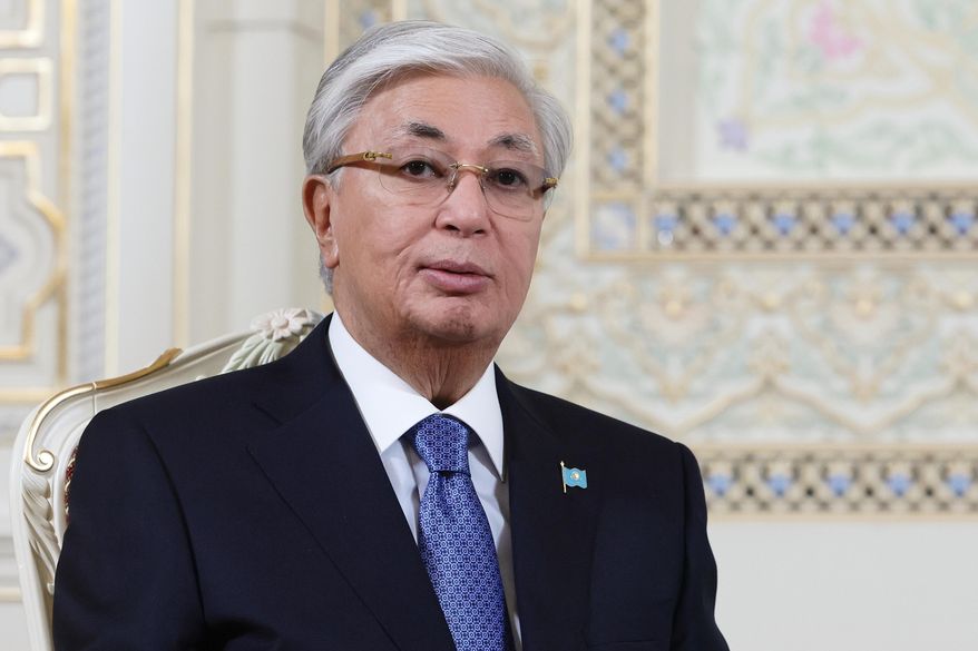 Kazakh President Kassym-Jomart Tokayev attends a meeting with Russian President Vladimir Putin on the sidelines of the summit of the Commonwealth of Independent States at the Palace of the Nation in Dushanbe, Tajikistan, Oct. 10, 2025. (Vladimir Smirnov, Sputnik, Kremlin Pool Photo via AP, File)