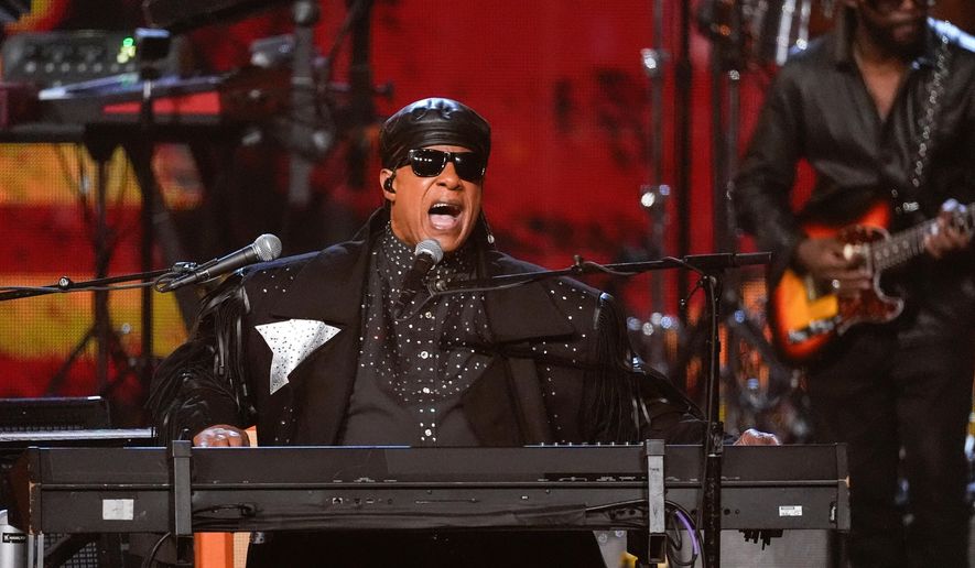 Stevie Wonder performs during the 2025 Rock and Roll Hall of Fame Induction Ceremony on Saturday, Nov. 8, 2025, at L.A. Live in Los Angeles. (AP Photo/Chris Pizzello)