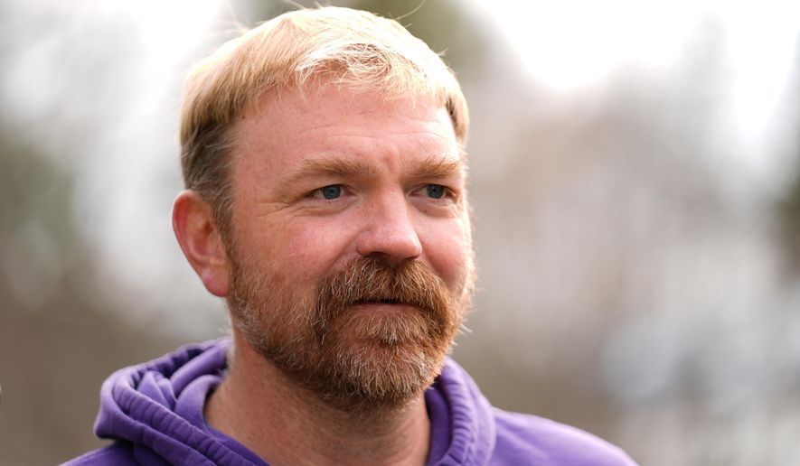 Graham Platner, Democratic candidate for U.S. Senate, Monday, Nov. 3, 2025, in Sullivan, Maine. (AP Photo/Robert F. Bukaty)