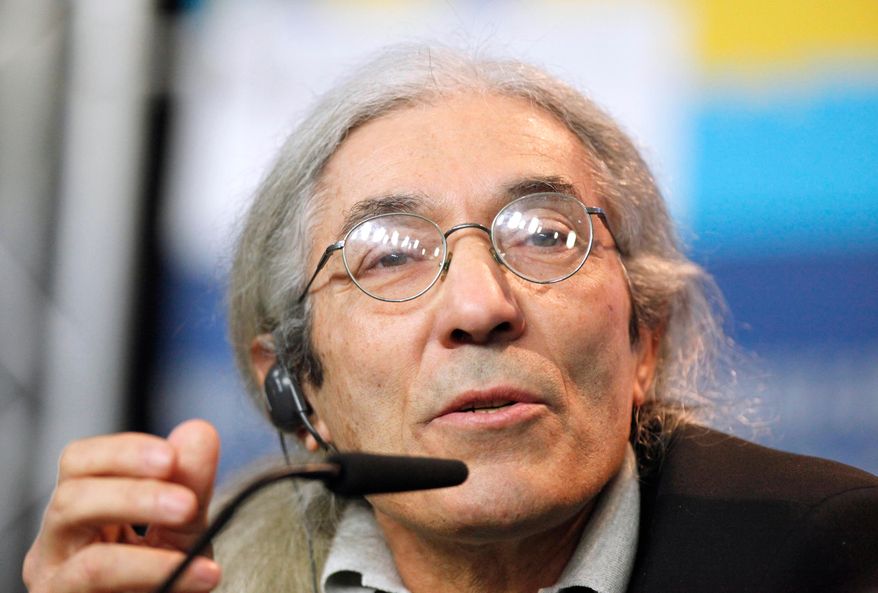 Boualem Sansal speaks during the 62 edition of International Film Festival Berlinale, in Berlin Thursday, Feb. 9, 2012. (AP Photo/Markus Schreiber, File)