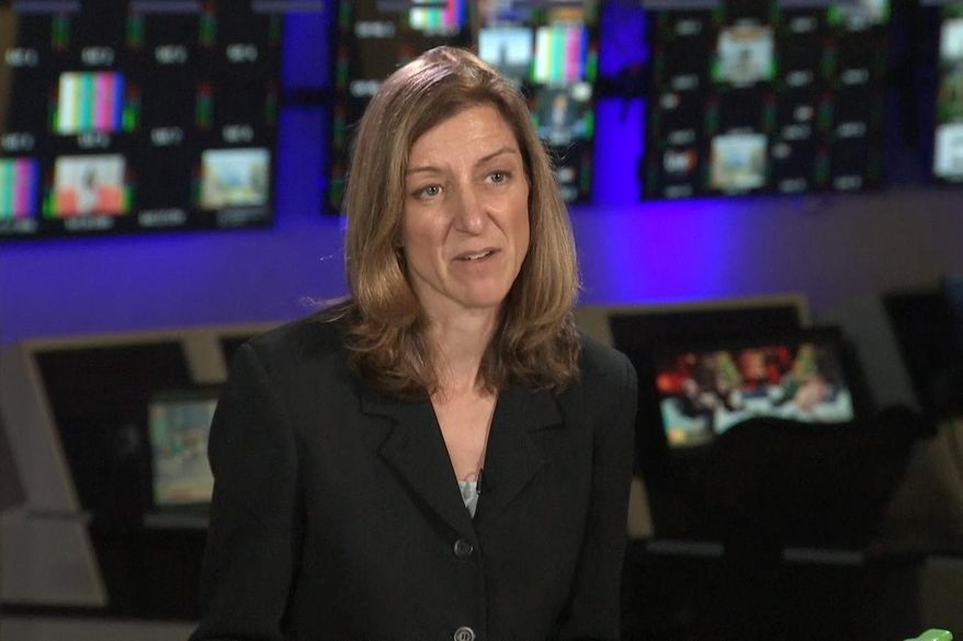 Former Rep. Elaine Luria, D-Va., speaks during an interview with The Associated Press in Washington, Tuesday, Nov. 11, 2025. (AP PhotoMike Pesoli)