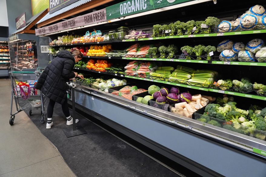 A person shops for produce, which is covered by the USDA Supplemental Nutrition Assistance Program (SNAP), at a grocery store in Baltimore, Monday, Nov. 10, 2025. (AP Photo/Stephanie Scarbrough) **FILE**