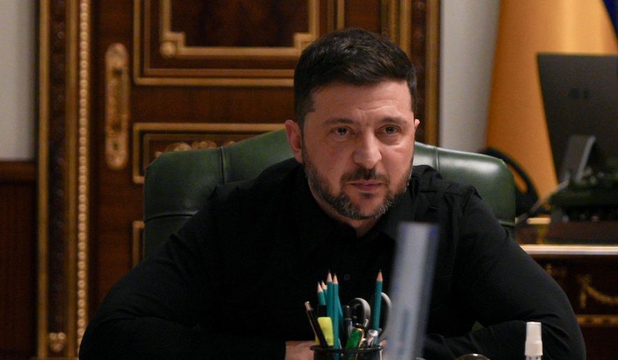 Ukraine's President Volodymyr Zelenskyy speaks during a news conference in Kyiv, Ukraine, Monday, Nov. 3, 2025. (AP Photo/Andrea Rosa)