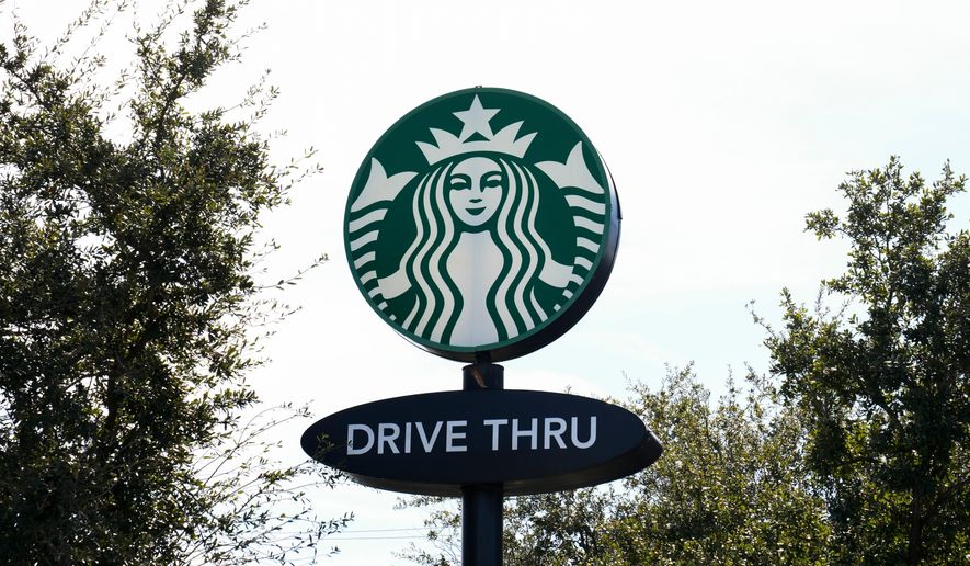 A Starbucks sign in Houston is seen on Jan. 16, 2025. (AP Photo/Ashley Landis) **FILE**