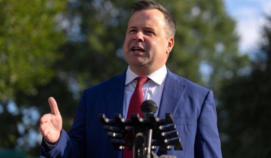 FILE - Director of the Federal Housing Finance Agency Bill Pulte speaks with reporters at the White House, Sept. 2, 2025, in Washington. (AP Photo/Mark Schiefelbein, File)