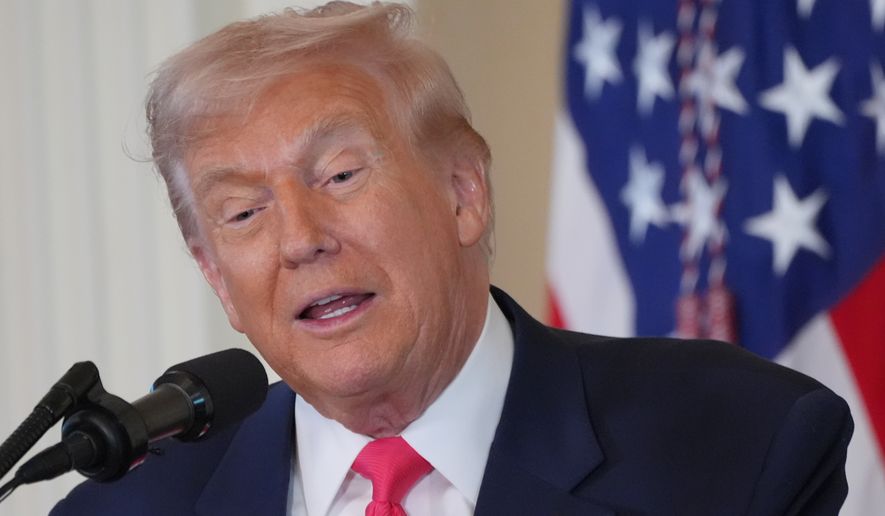 President Donald Trump speaks during an event on foster care in the East Room of the White House, Thursday, Nov. 13, 2025, in Washington. (AP Photo/Jacquelyn Martin) **FILE**