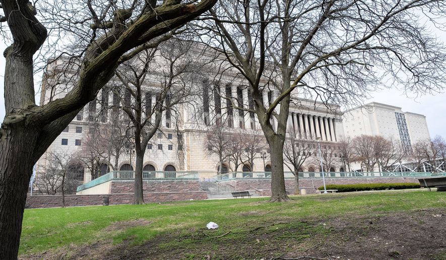 FILE - The Milwaukee County Courthouse is seen on April 25, 2025, in Milwaukee. (AP Photo/Andy Manis, File)