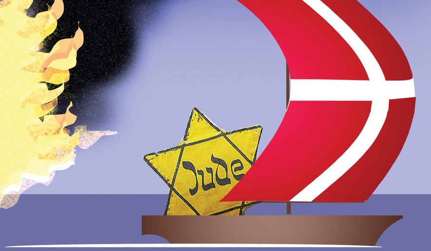 The Holocaust and Denmark illustration by Alexander Hunter/The Washington Times