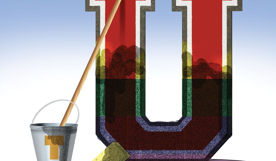 President Donald Trump and higher education reform illustration by Alexander Hunter/The Washington Times