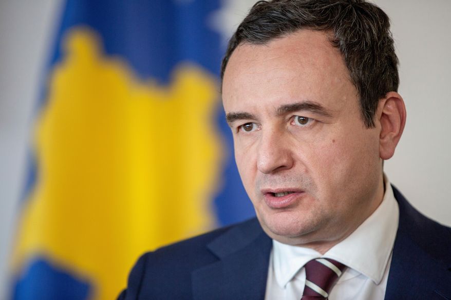 Kosovo Prime Minister Albin Kurti speaks during an interview with The Associated Press in the capital Pristina, Friday, Sept. 29, 2023. (AP Photo/Visar Kryeziu, File)