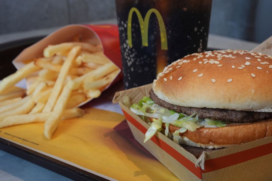 A McDonald's Big Mac Combo Meal is shown in Detroit, Tuesday, Sept. 2, 2025. (AP Photo/Paul Sancya)