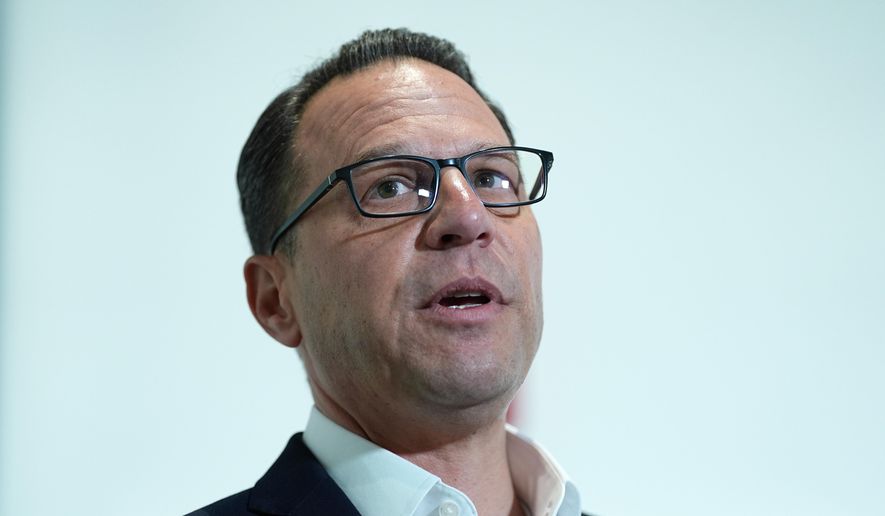 Pennsylvania Gov. Josh Shapiro visits the Hershey Company's new manufacturing plant in Hershey, Pa., April 16, 2025. (AP Photo/Matt Rourke, File)