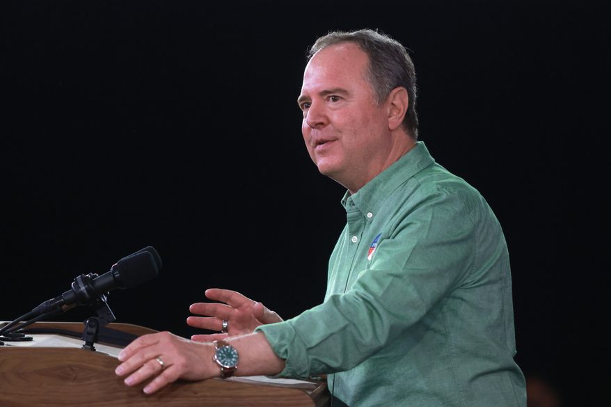 Sen. Adam Schiff, D-Calif., speaks during a campaign event on Proposition 50, Saturday, Nov. 1, 2025, in Los Angeles. (AP Photo/Ethan Swope)
