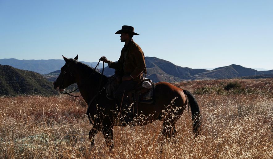 This image released by Peacock shows a scene from the documentary "High Horse: The Black Cowboy." (Troy Harvey/Peacock via AP)