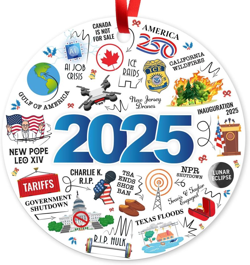2025 Year In Review Christmas Ornament (Amazon)