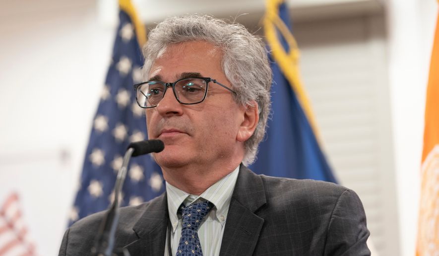 Then-Department of Correction Commissioner Vincent Schiraldi speaks at then-Mayor Bill de Blasio's press availability after touring the jail complex on Rikers Island on Sept. 27, 2021, in New York, N.Y. (File photo credit: lev radin via Shutterstock)