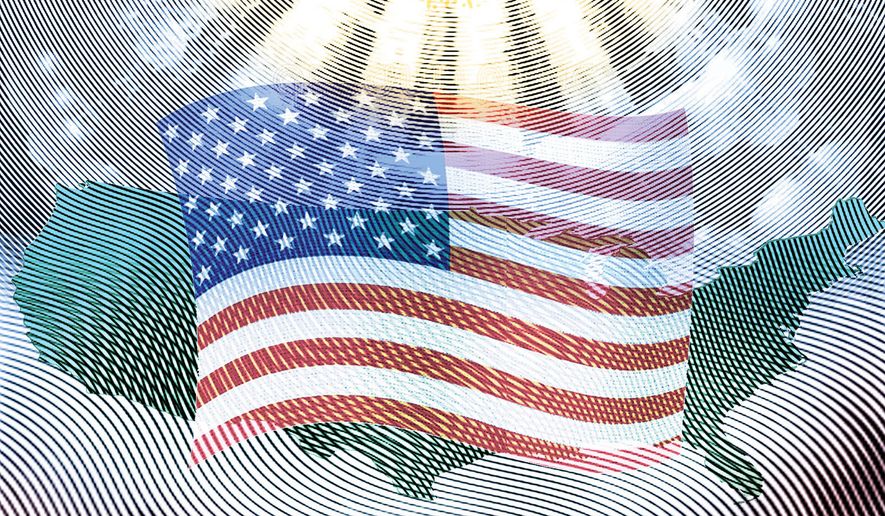 The United States of America illustration by Alexander Hunter/The Washington Times
