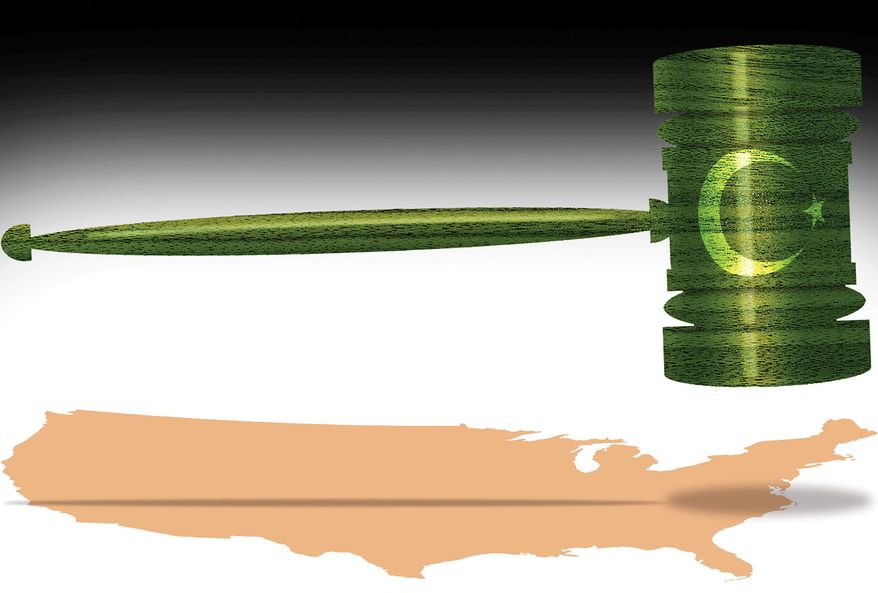 Islamic arbitration and Shariah courts in the United States of America illustration by Alexander Hunter/The Washington Times