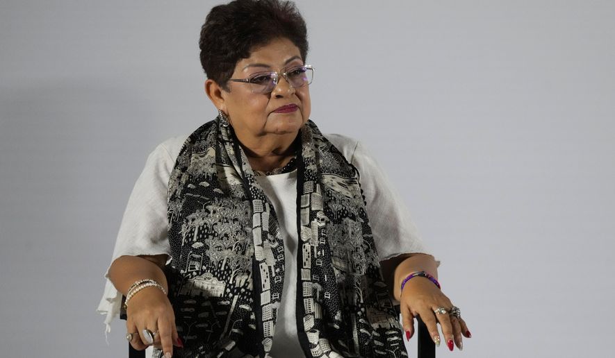 FILE - Ernestina Godoy, newly-appointed legal advisor, attends the press conference announcing incoming President Claudia Sheinbaum's Cabinet members, in Mexico City, June 20, 2024. (AP Photo/Marco Ugarte, File)
