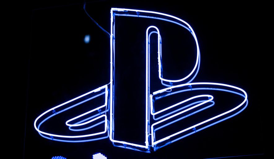The Playstation logo appears at the Paris Games Week in Paris on Nov. 3, 2017. (AP Photo/Kamil Zihnioglu, File)