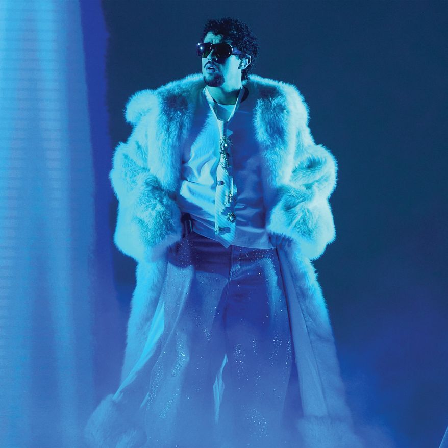 Bad Bunny performs during the iHeartRadio Music Awards in Los Angeles on March 17, 2025. (AP Photo/Chris Pizzello)