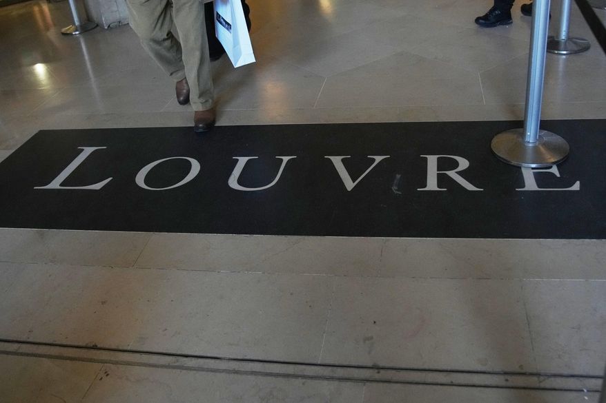 A carpet at Le Louvre museum in Paris on Wednesday, Nov. 19, 2025 (AP Photo/Christophe Ena) **FILE**