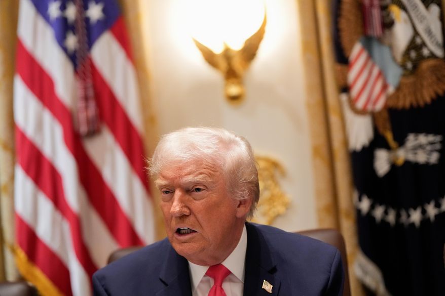 President Donald Trump speaks during a Cabinet meeting at the White House, Tuesday, Dec. 2, 2025, in Washington. (AP Photo/Julia Demaree Nikhinson)