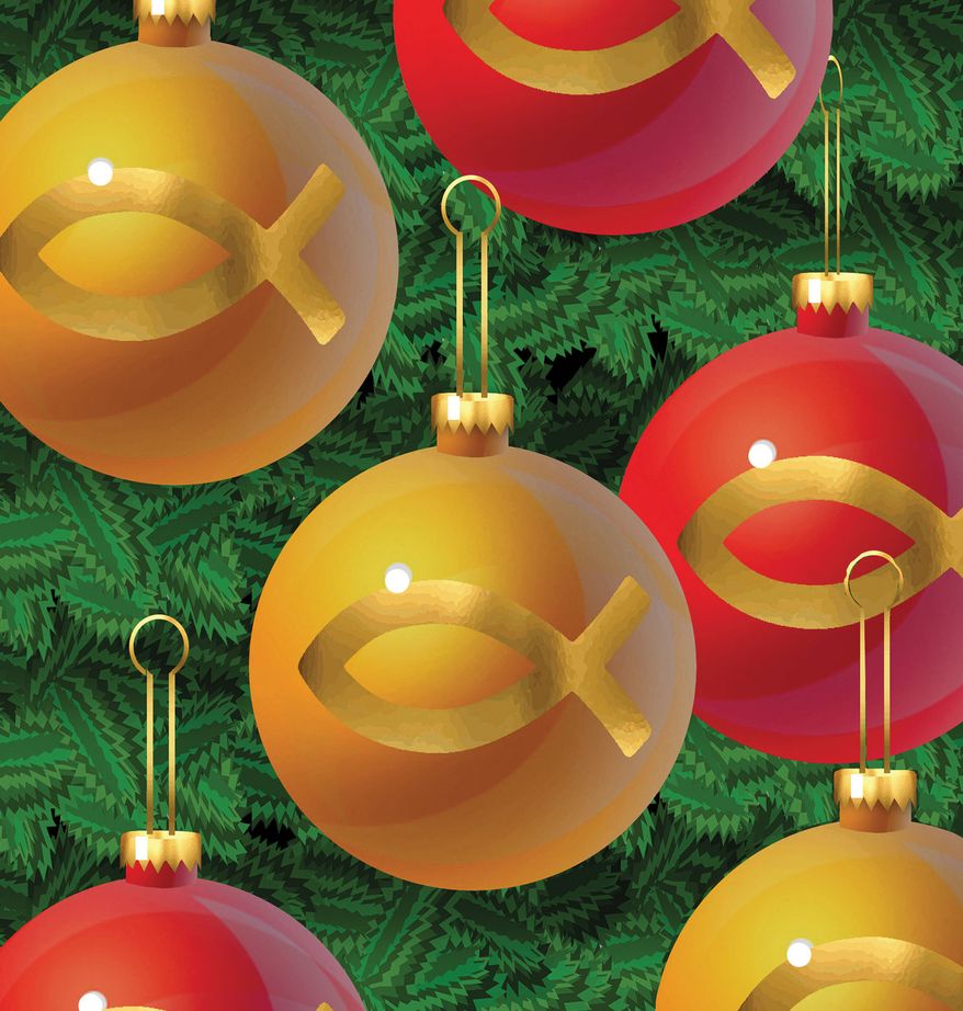 Christmas is a Christian celebration of the birth of Jesus Christ illustration by Alexander Hunter/The Washington Times