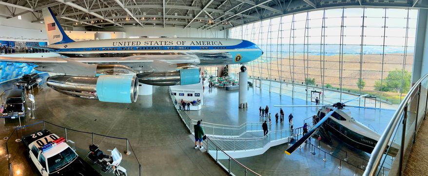 Simi Vally Ca USA December 20,2023 Air Force One sits majestically in the Ronald Reagan Presidential Library. Photo credit: Chris Rubino via Shutterstock.