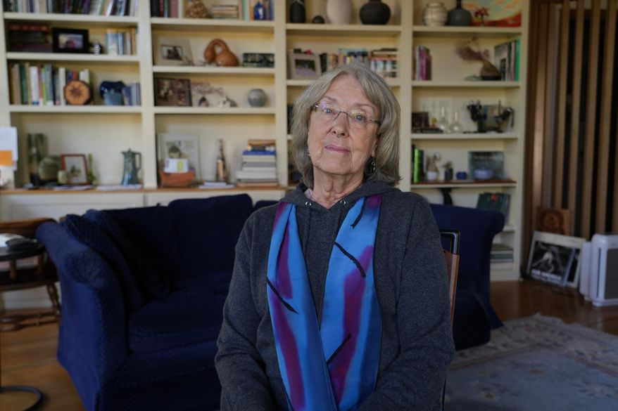 Nancy Shine at her home in Los Altos, Calif., on Nov. 21, 2025. Shine is a scientist who donated blood plasma that is used to create the treatment for infant botulism. (AP Photo/Terry Chea)