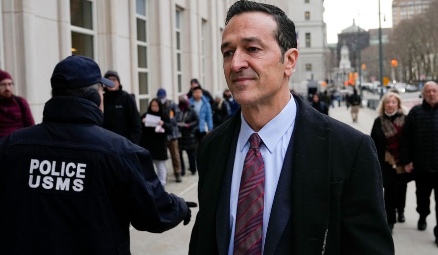 FILE - Former 21st Century Fox executive Hernan Lopez arrives at federal court, Jan. 17, 2023, in the Brooklyn borough of New York. (AP Photo/John Minchillo, File)