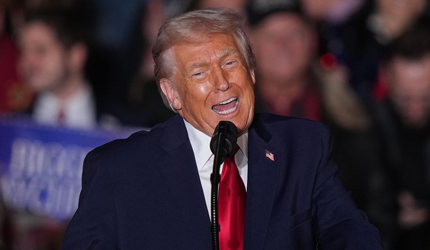 President Donald Trump speaks at the Mount Airy Casino Resort in Mount Pocono, Pa., Tuesday, Dec. 9, 2025. (AP Photo/Matt Rourke)
