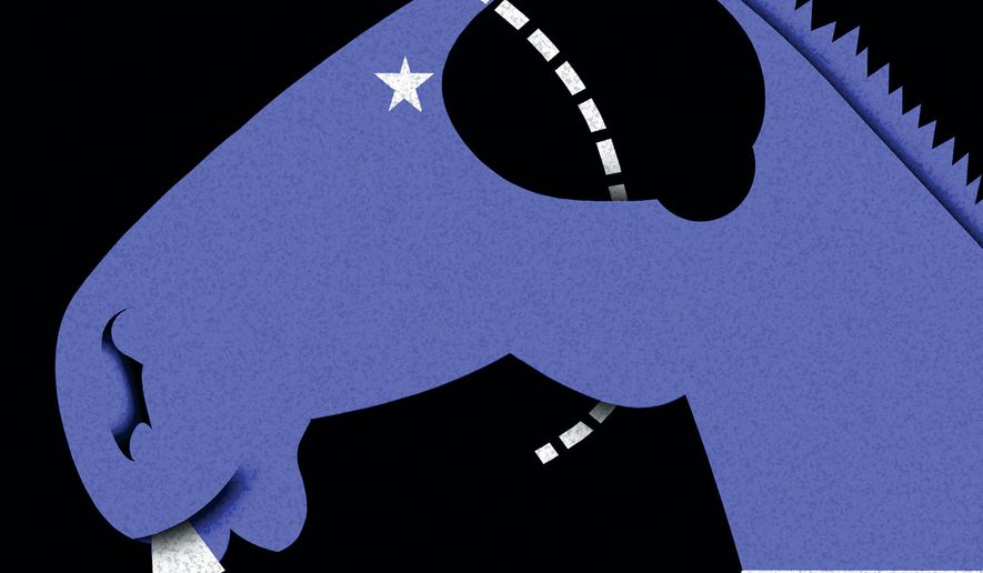 Democrats' losing platforms in elections illustration by Alexander Hunter/The Washington Times