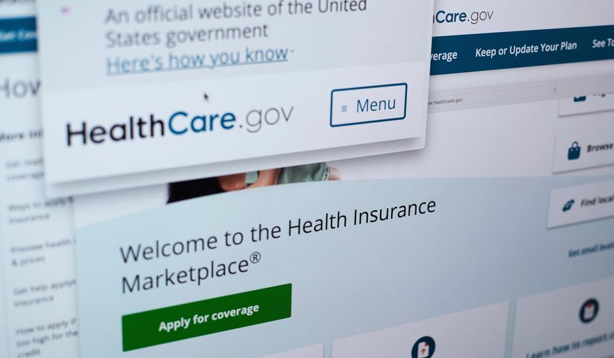 Pages from the U.S. Affordable Care Act health insurance website healthcare.gov are seen on a computer screen in New York, Aug. 19, 2025. (AP Photo/Patrick Sison, File)