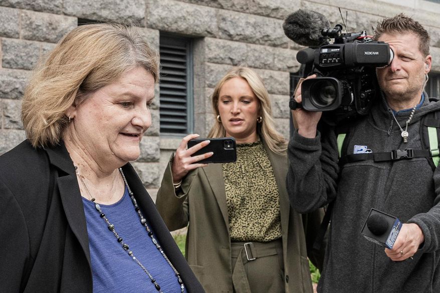 Milwaukee County Circuit Judge Hannah Dugan leaves the federal courthouse after a hearing in Milwaukee on May 15, 2025. (AP Photo/Andy Manis, File)