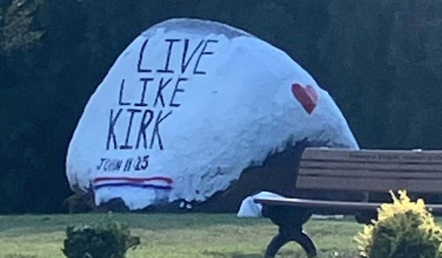 A junior at Ardrey Kell High School in Charlotte, North Carolina, filed a federal lawsuit Dec. 8, 2025, against the Charlotte-Mecklenburg Board of Education for painting over her "spirit rock" tribute to slain conservative activist Charlie Kirk. (Photo courtesy Alliance Defending Freedom)