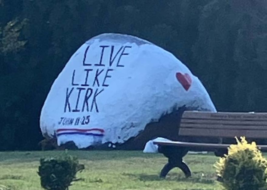 A junior at Ardrey Kell High School in Charlotte, North Carolina, filed a federal lawsuit Dec. 8, 2025, against the Charlotte-Mecklenburg Board of Education for painting over her "spirit rock" tribute to slain conservative activist Charlie Kirk. (Photo courtesy Alliance Defending Freedom)