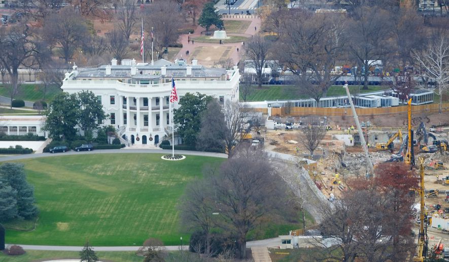 Work continues on the contruction of the ballroom at the White House, Tuesday, Dec., 9, 2025, in Washington, where the East Wing once stood. (AP Photo/Pablo Martinez Monsivais)